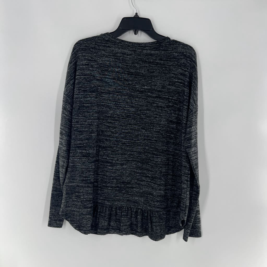 L marled crewneck l/s top