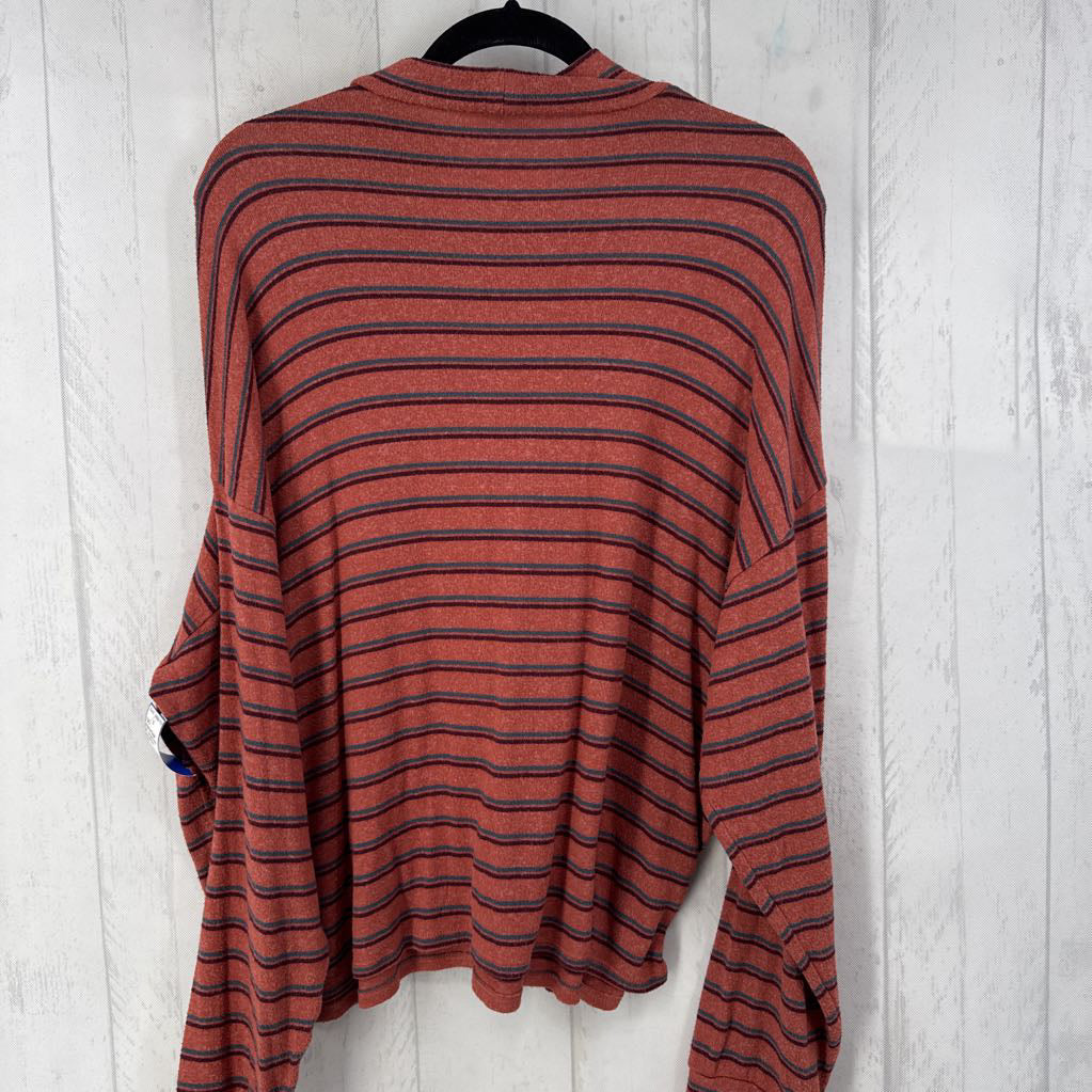 XXL striped mock neck l/s tee