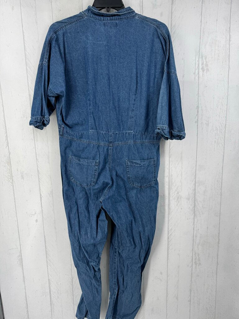 14 denim s/s crossover jumpsuit