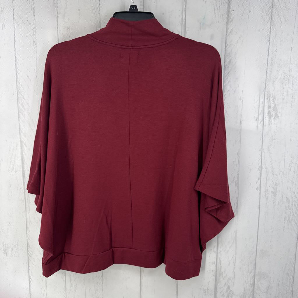 XL mock neck batwing top