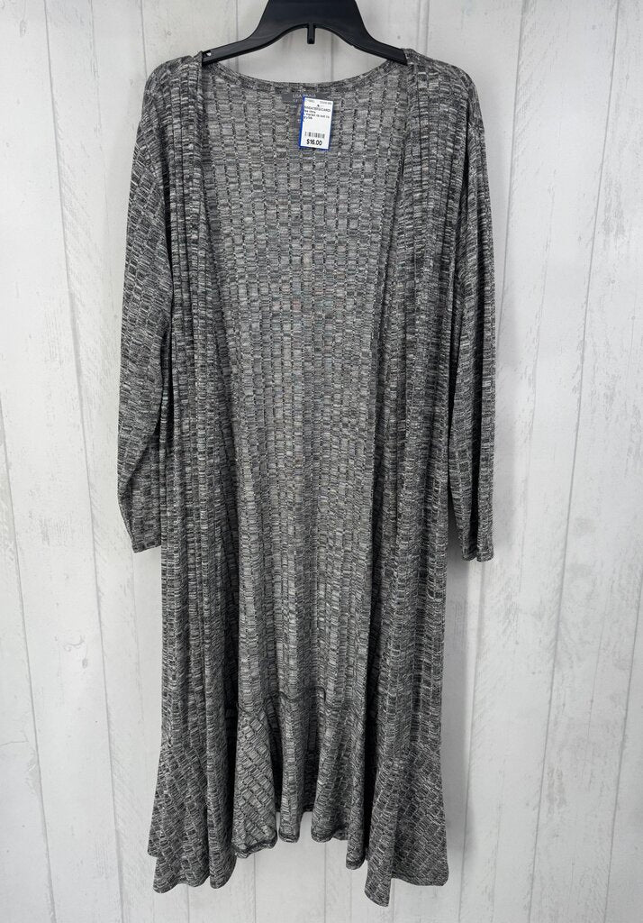 L marled rib knit l/s duster