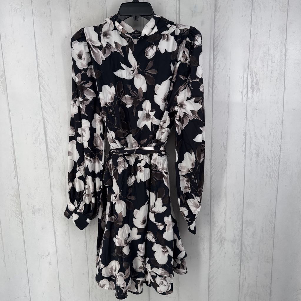 M flo print l/s wrap dres