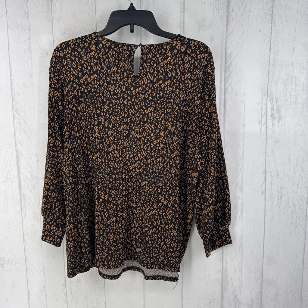 L animal print l/s top