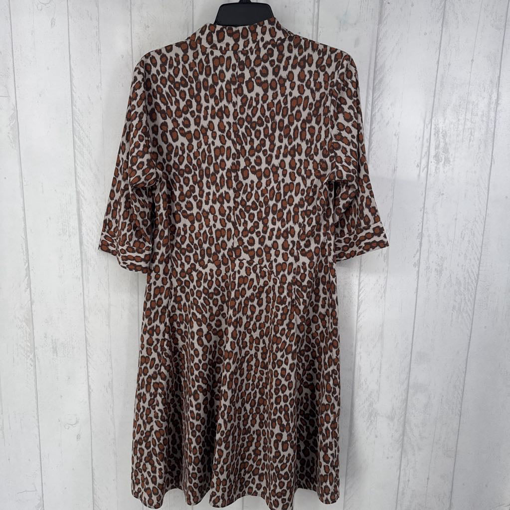 6 s/s animal print dress