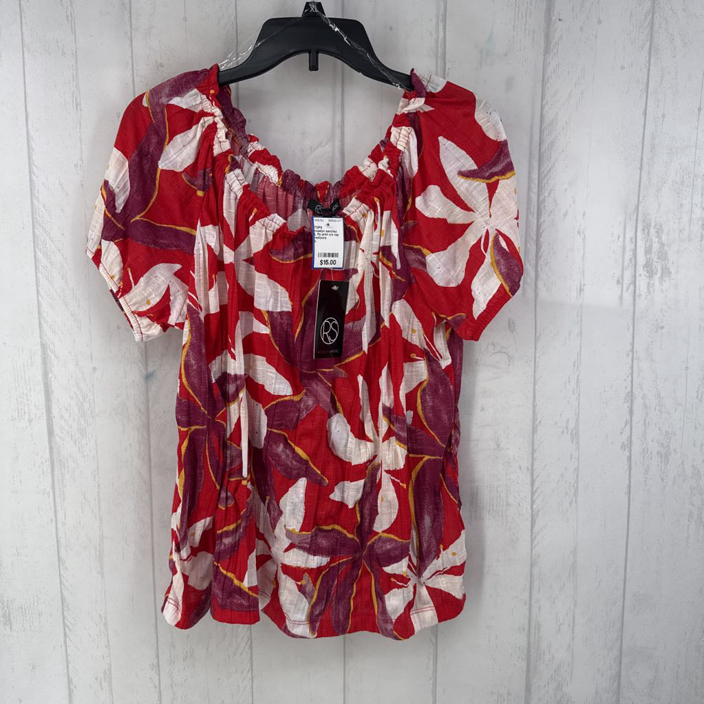 L flo print s/s top