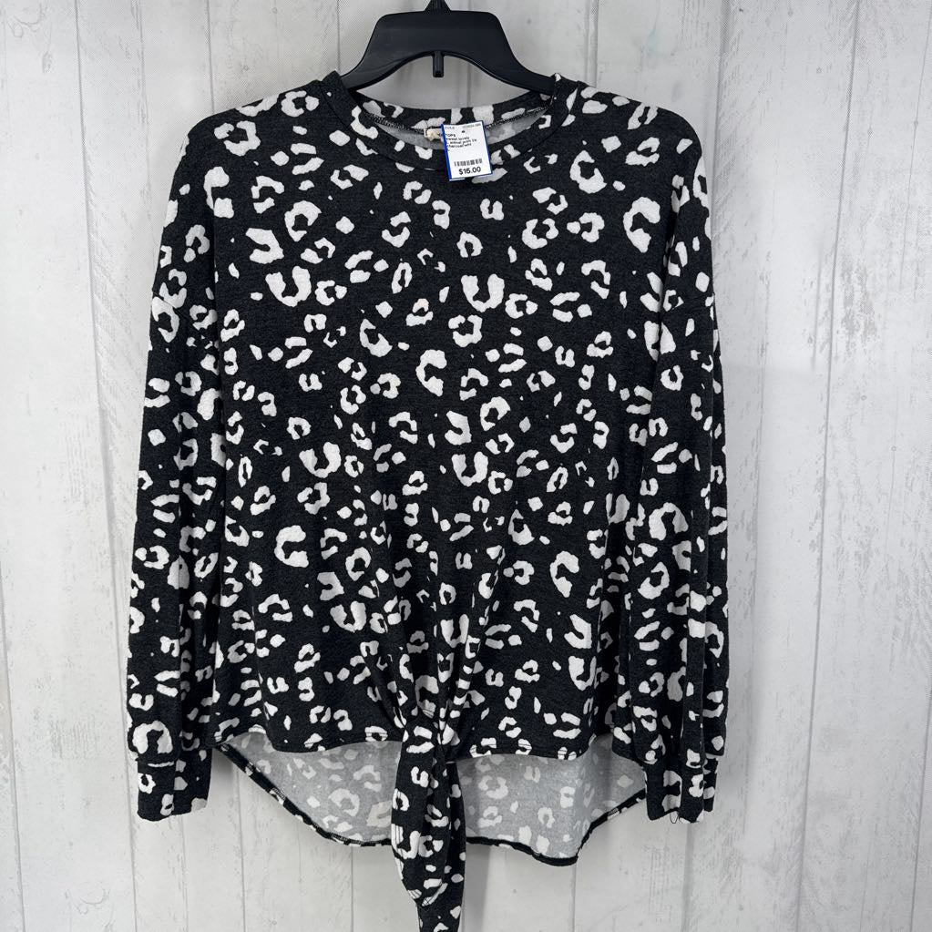 L animal print l/s top