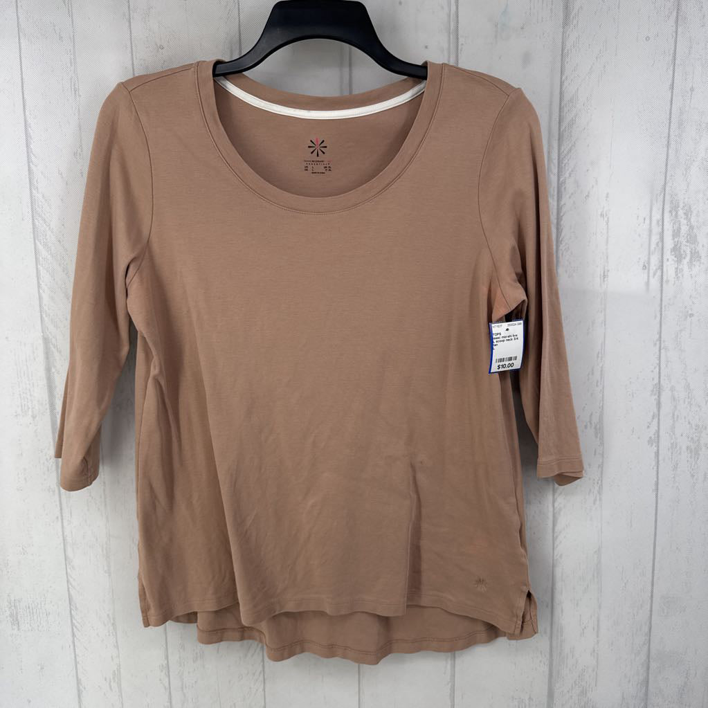 L scoop neck 3/4 slv tee