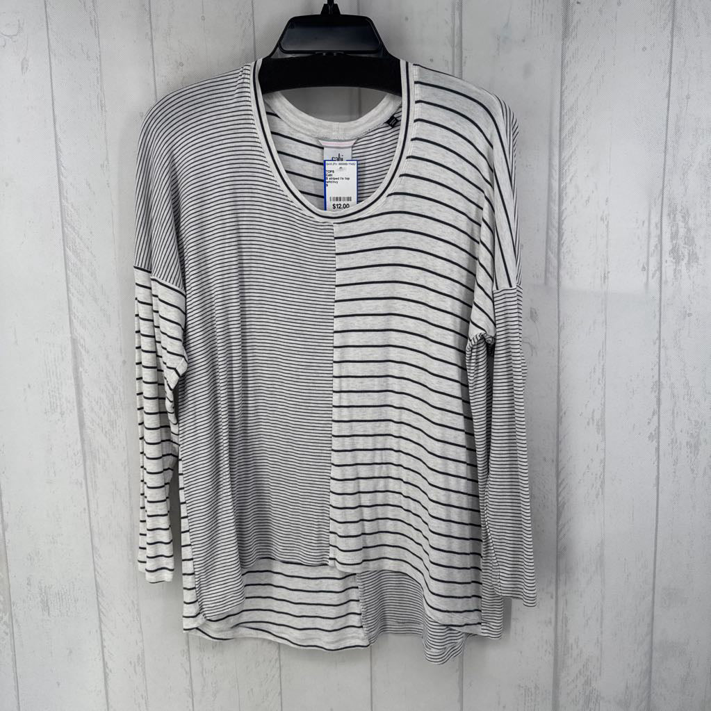 S striped l/s top