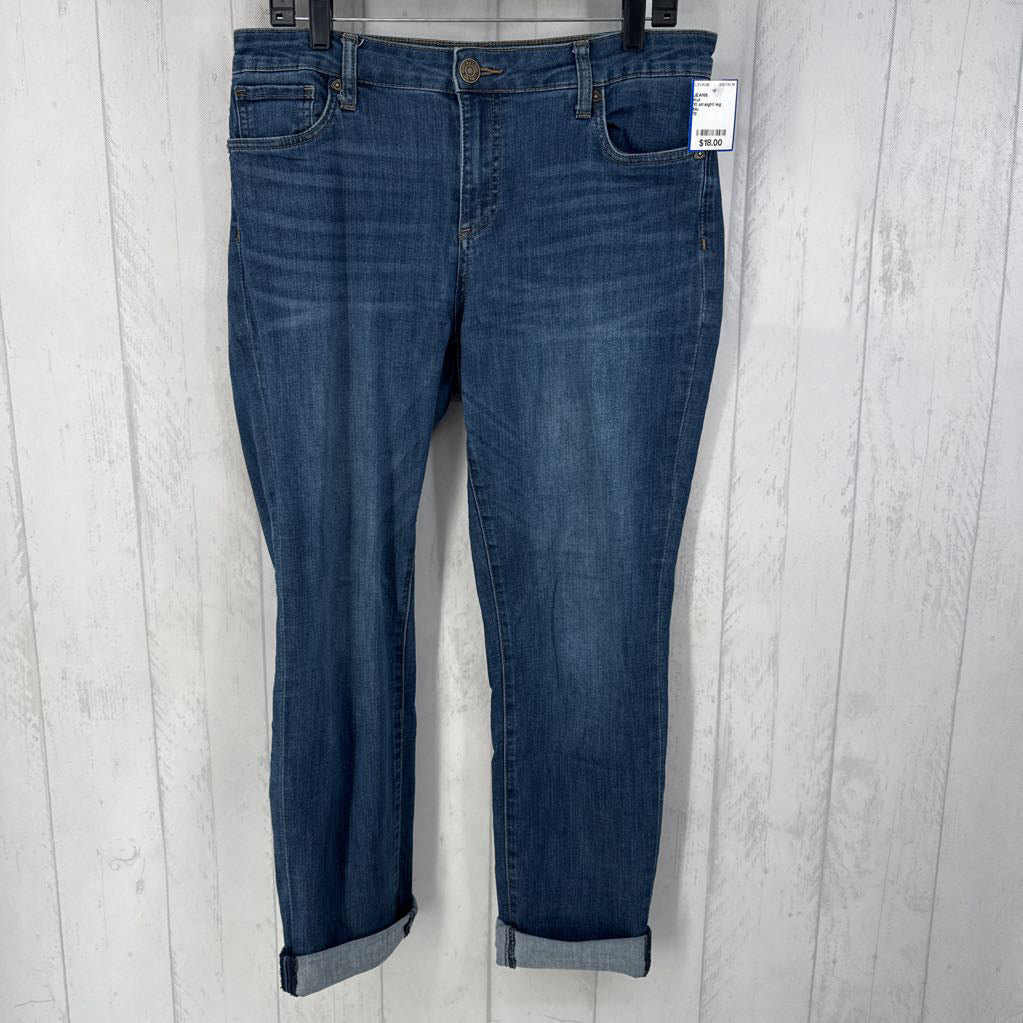 10 straight leg cuffed jean