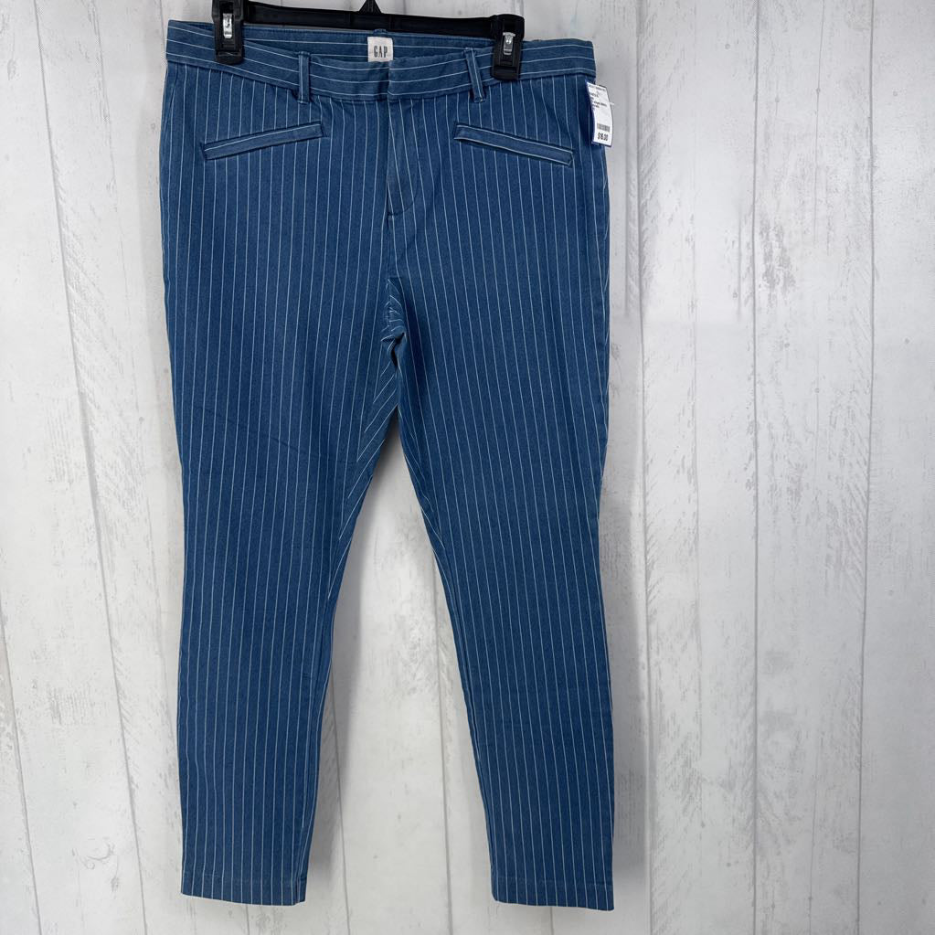 10 striped skinny leg pant