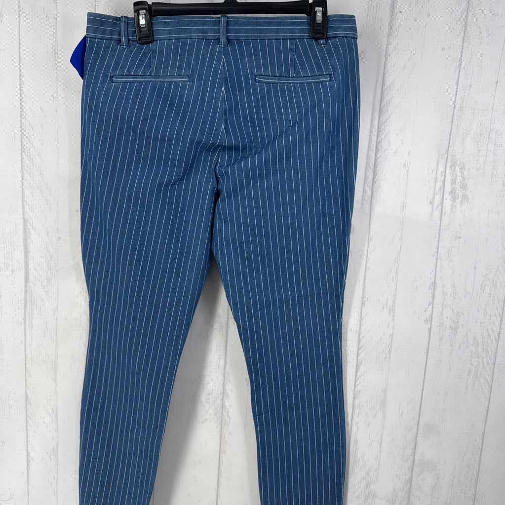 10 striped skinny leg pant