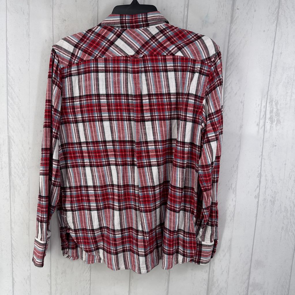10 plaid button down l/s top