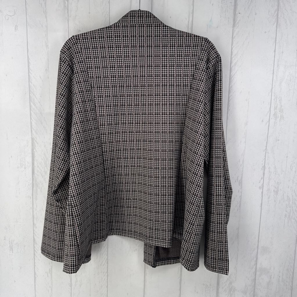 XXL plaid open front blazer