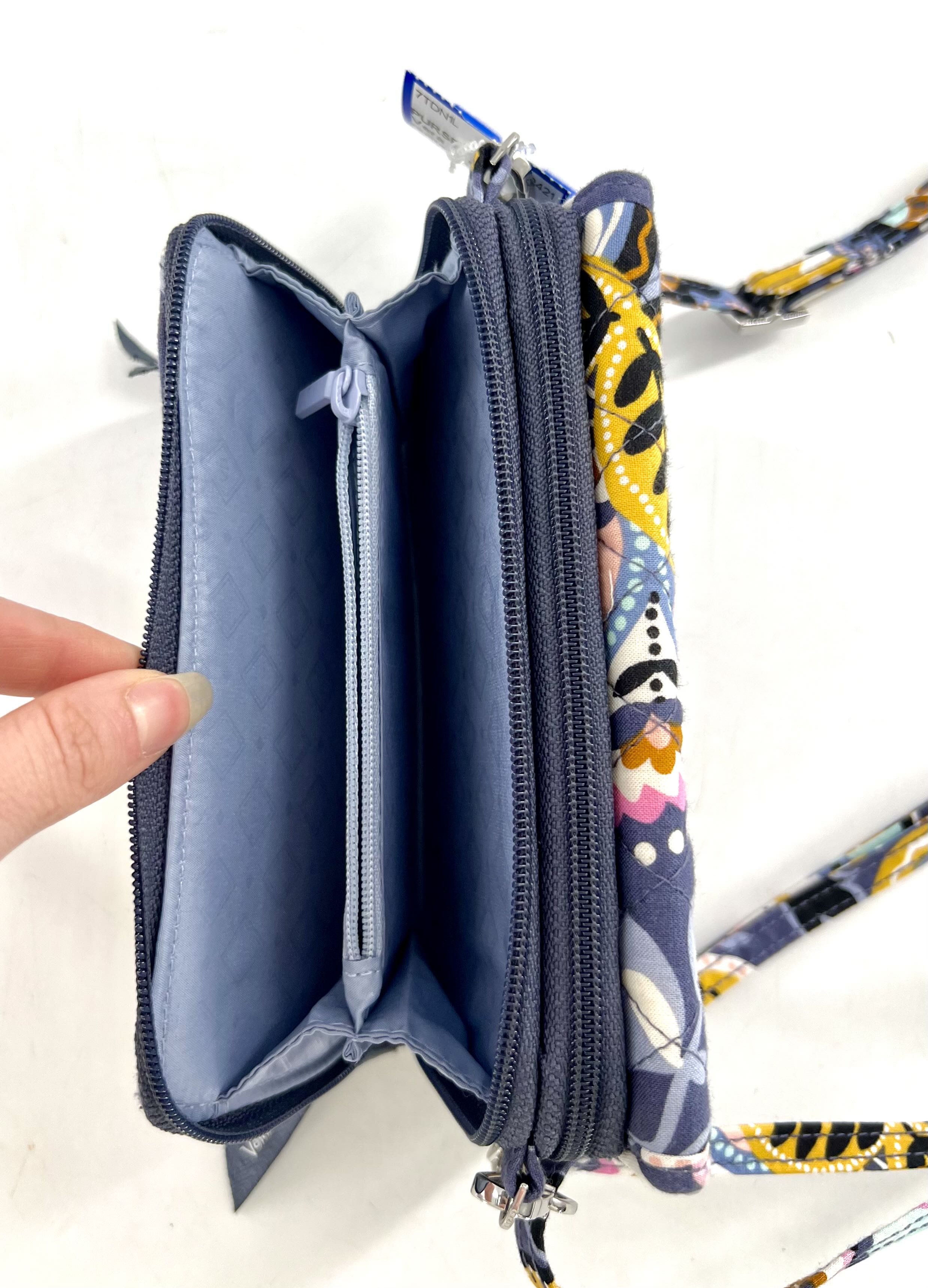 quilted floral slim crossbody