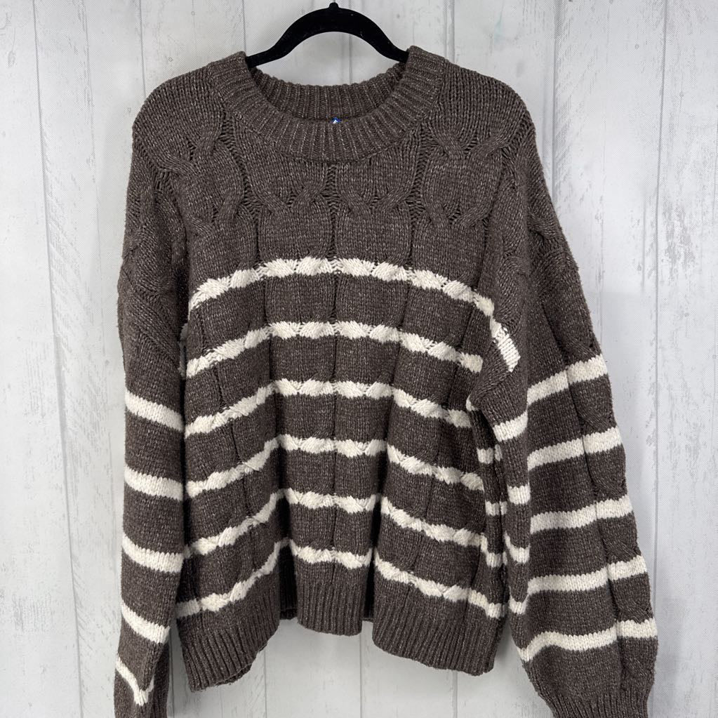 XXL striped cable knit sweater