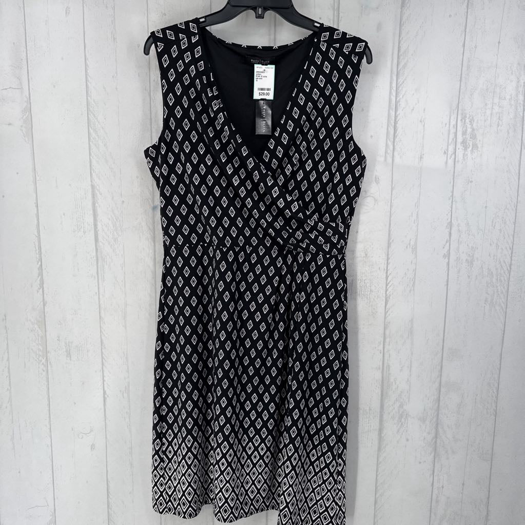 R140 12 slvls diamond geo print dress