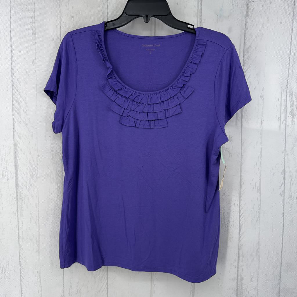 R40 L micro ruffles knit top