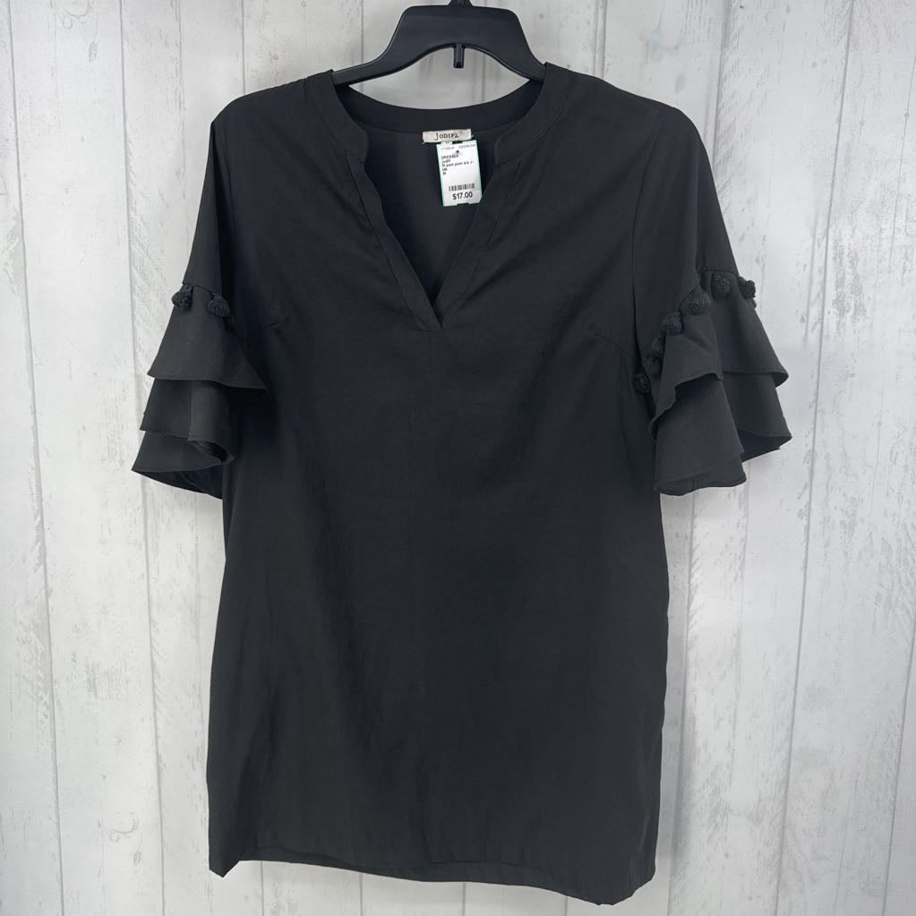 M pom pom s/s v-neck dress