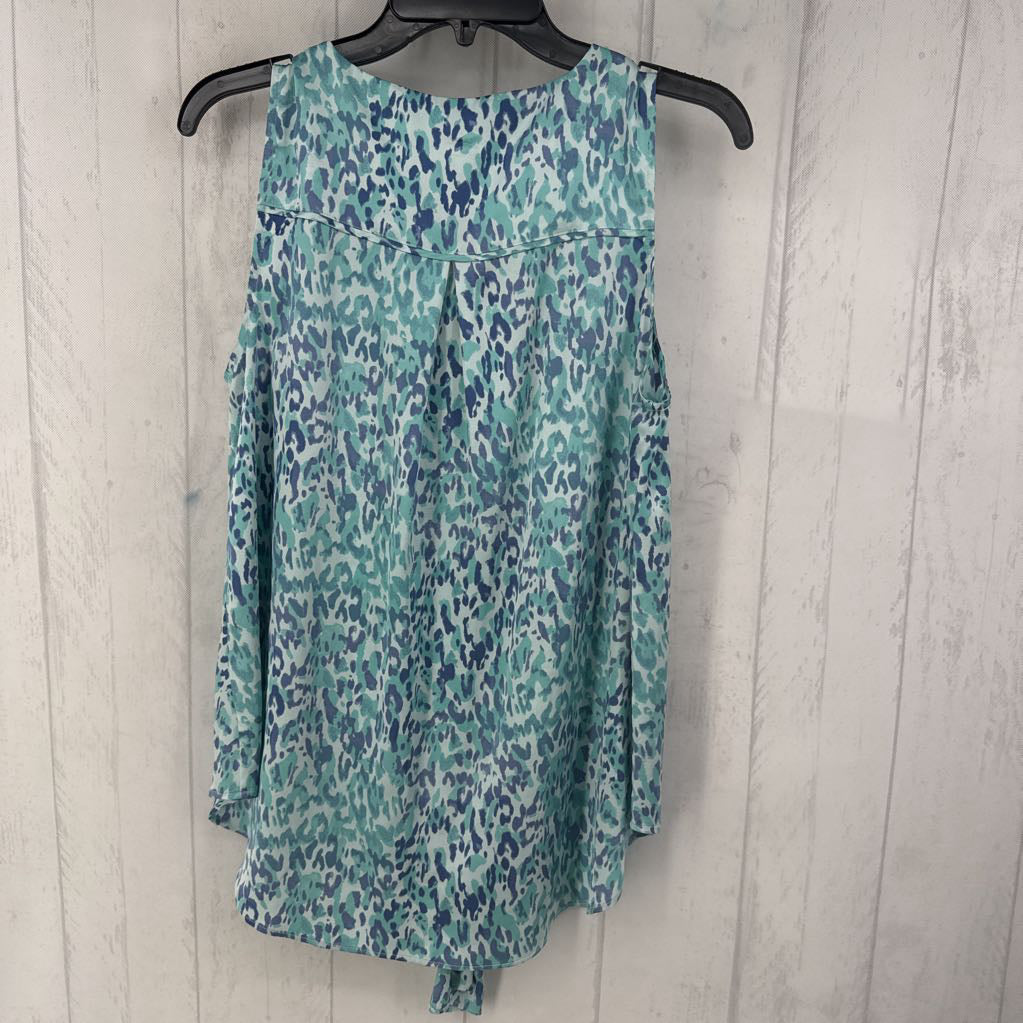 M animal print knotted tank