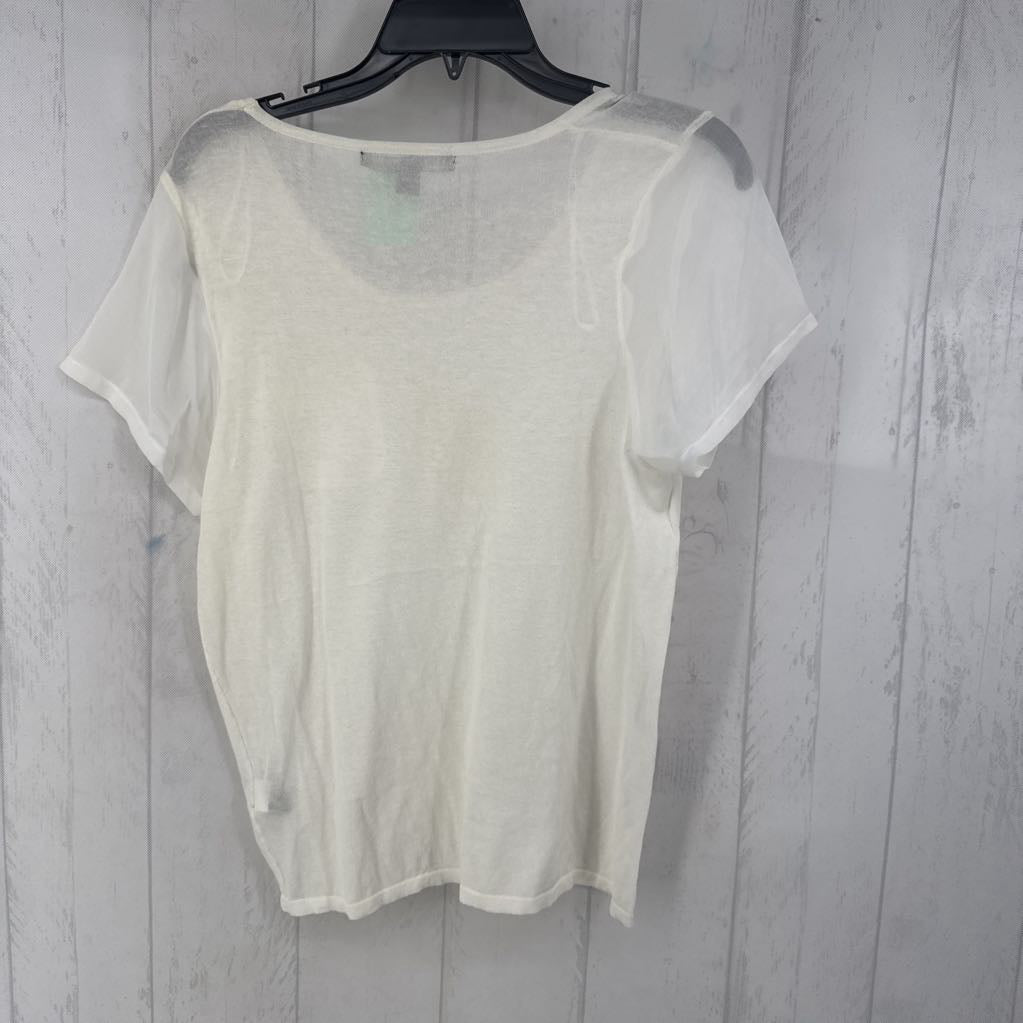 L s/s pocket sheer top