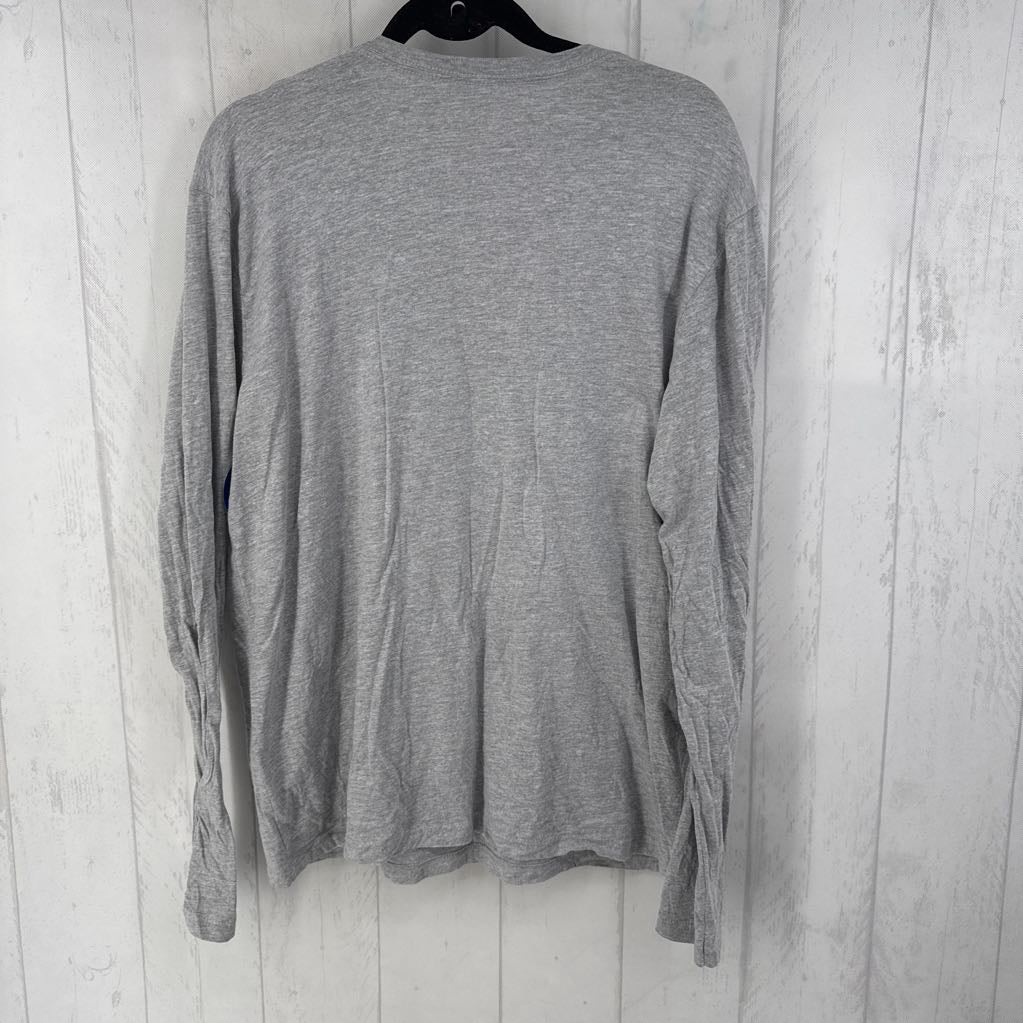 scoop neck l/s tee plaid hearts