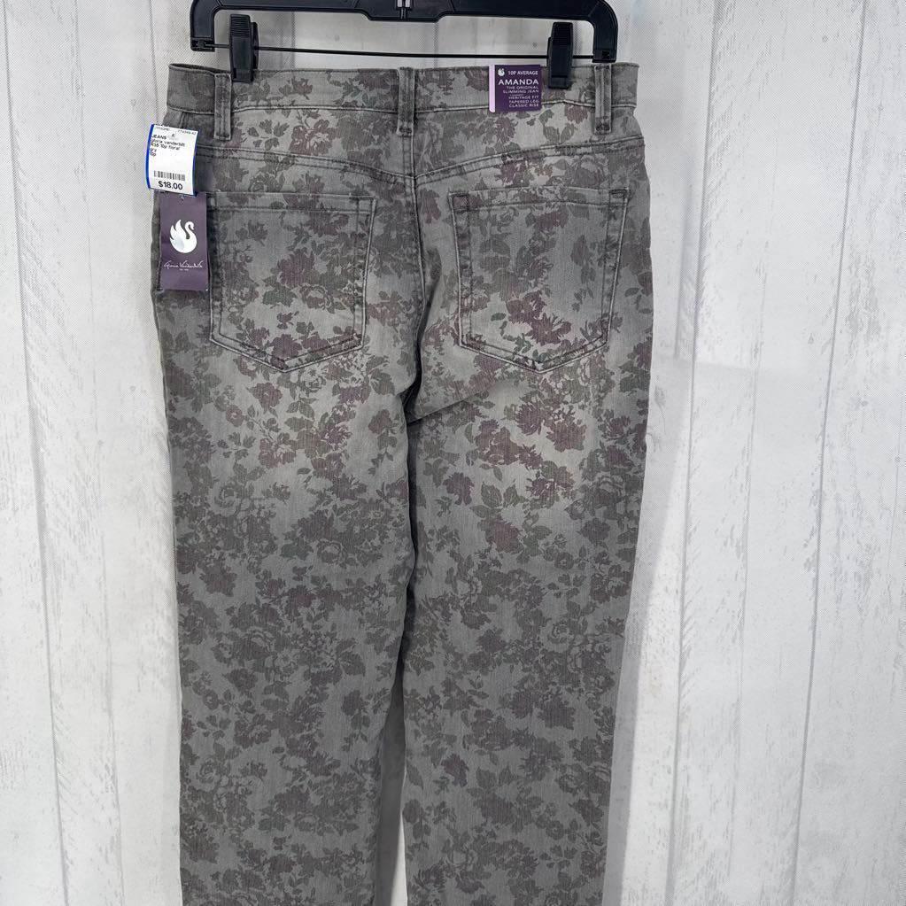 R35 10p floral tapered leg jeans