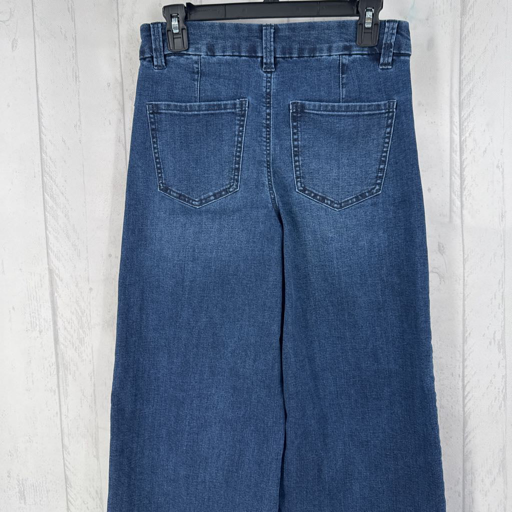 2 wide leg denim trouser