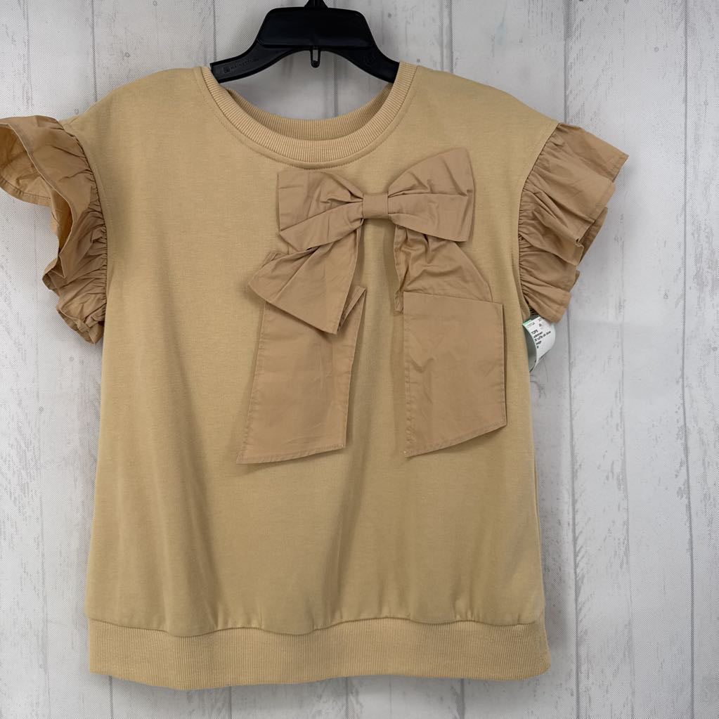 M ruffle slv bow top