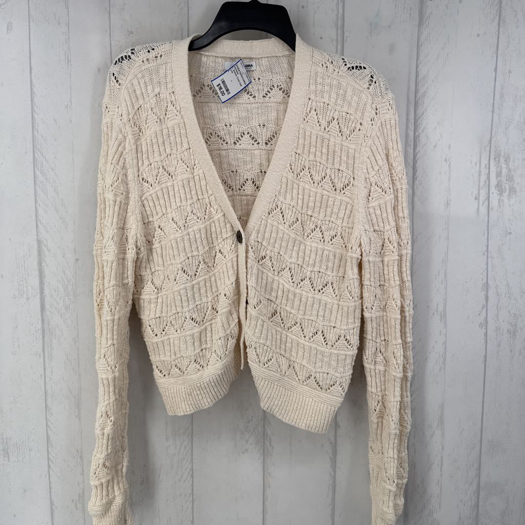 L button front knit cardi