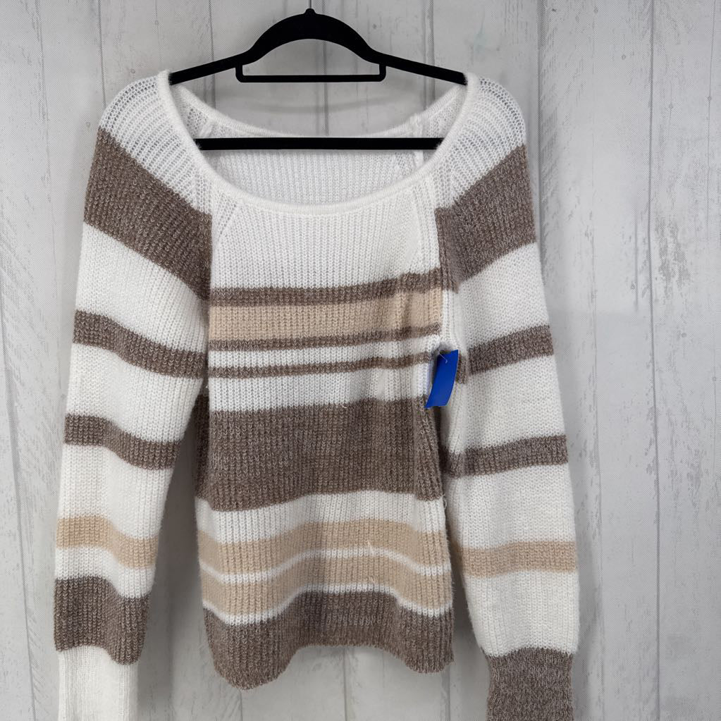 XL striped scoop neck sweater