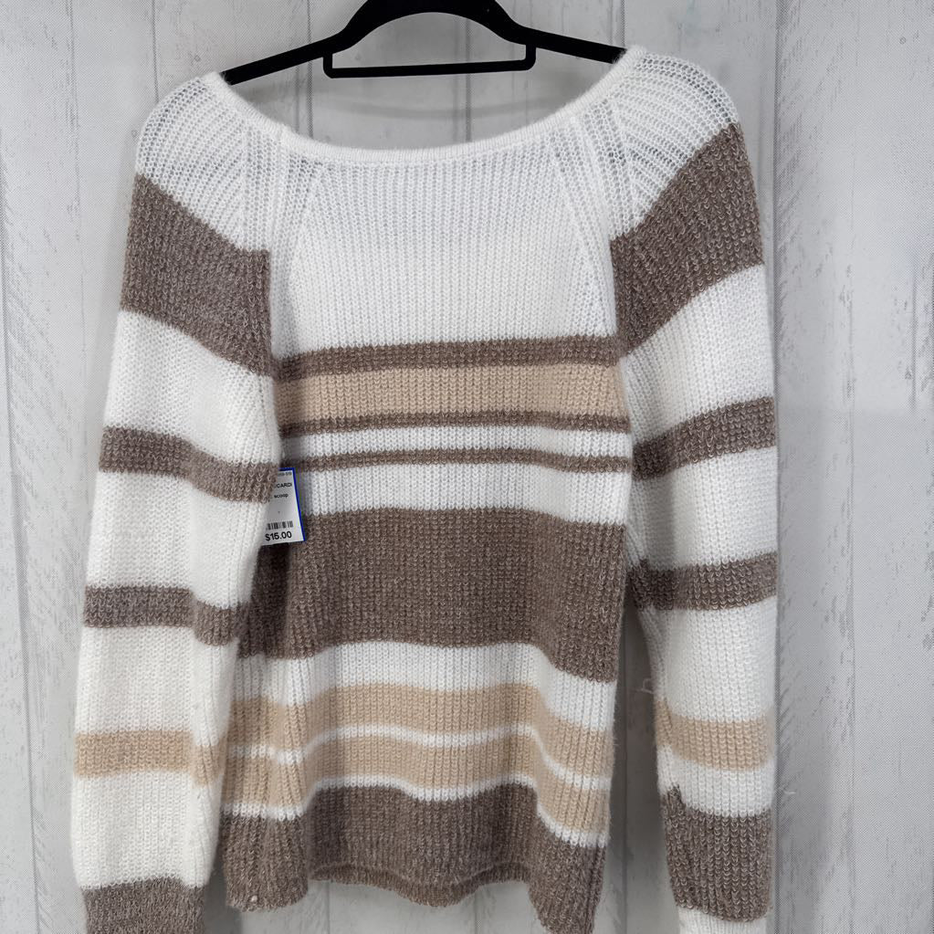 XL striped scoop neck sweater