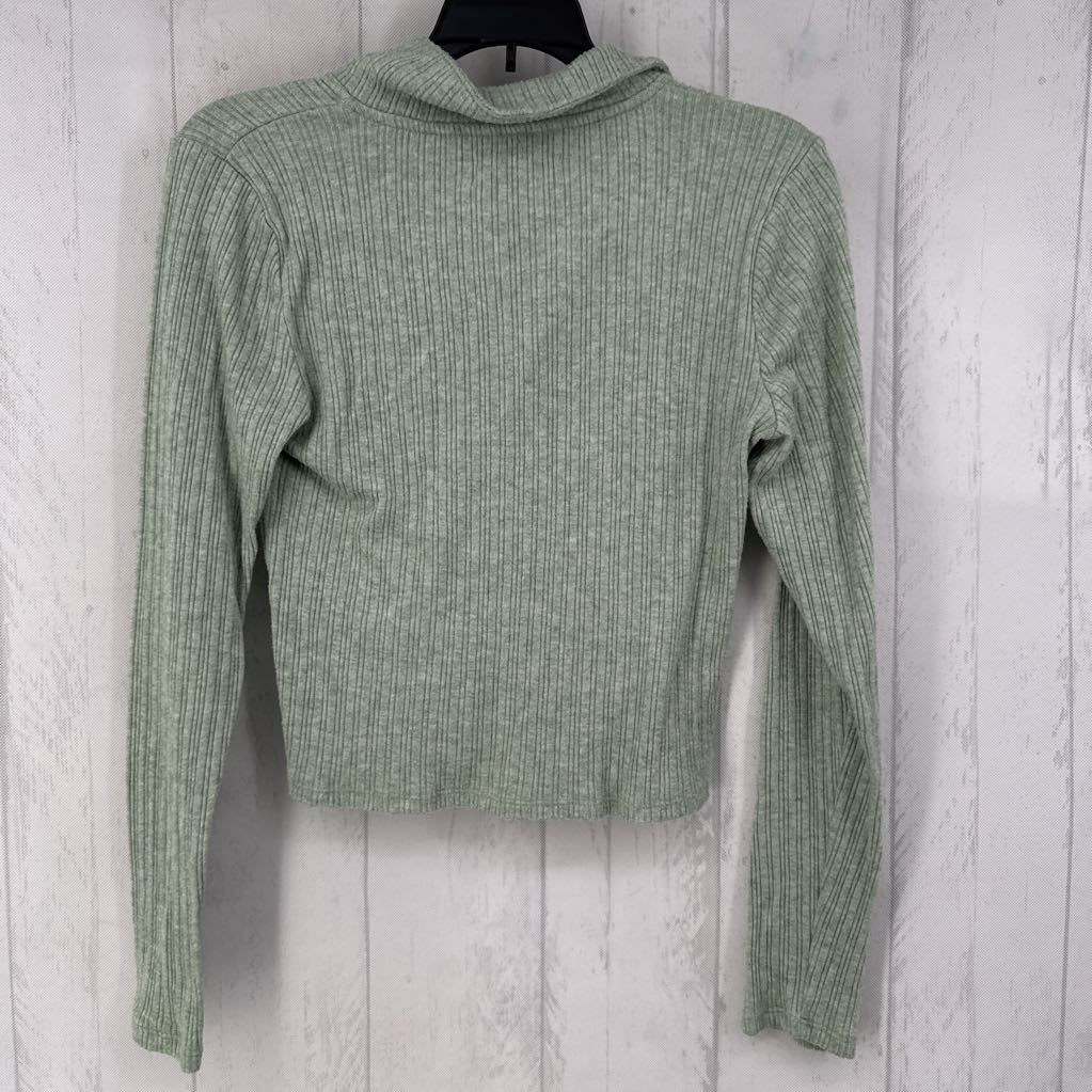 L ribbed v-neck l/s top