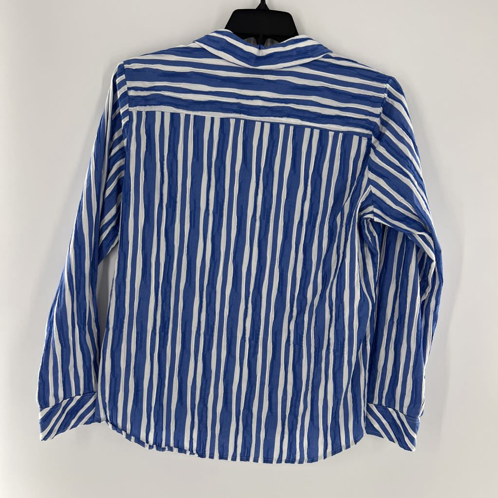 16 striped button down l/s top