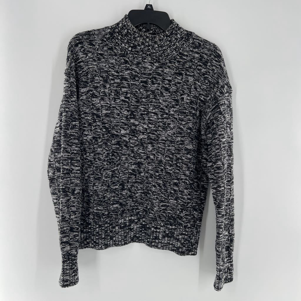 M marled mock neck sweater