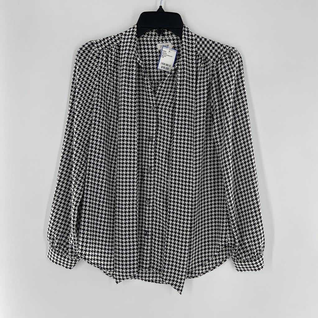 XXS hondstooth button down l/s top