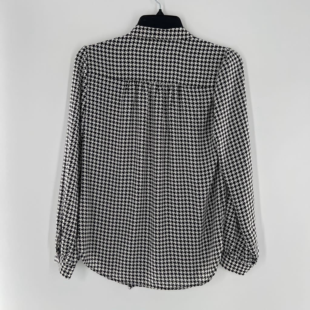 XXS hondstooth button down l/s top