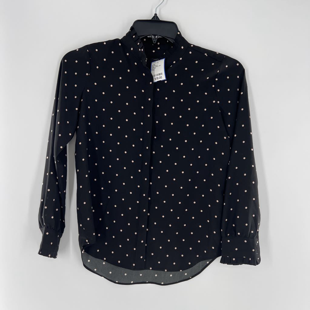 XXSp polka dot button down l/s top