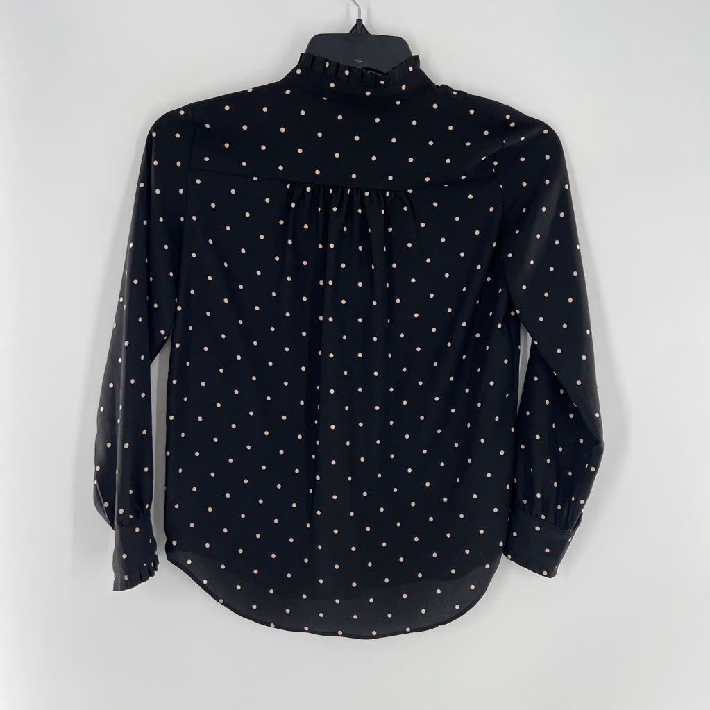 XXSp polka dot button down l/s top