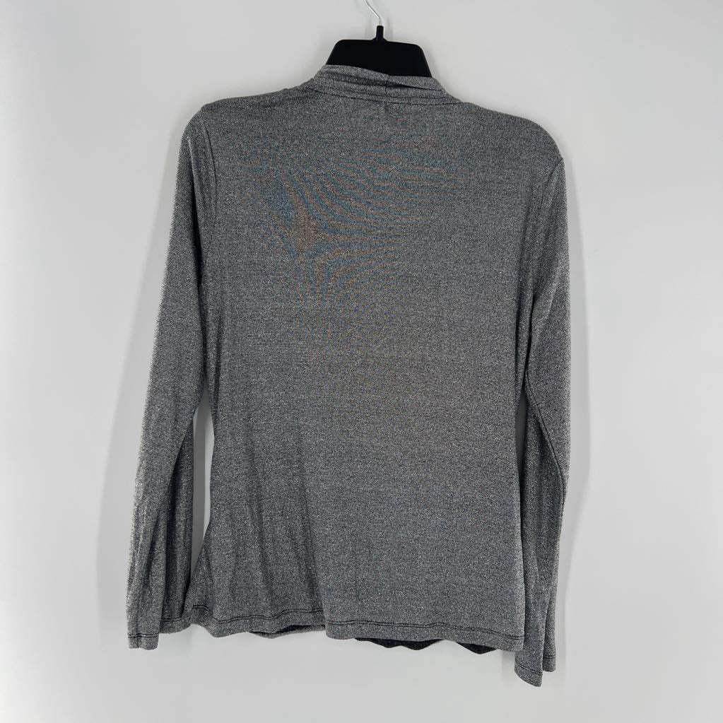 L shimmery crossover l/s top