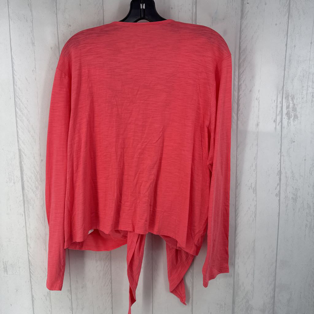 XL tie front l/s cardi