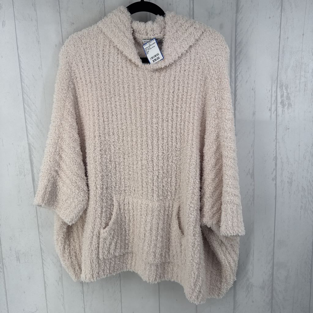 M/L rib knit drop shoulder hoodie