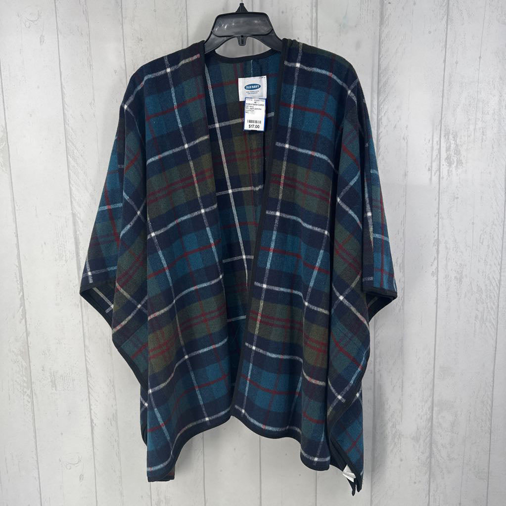 M/L plaid poncho