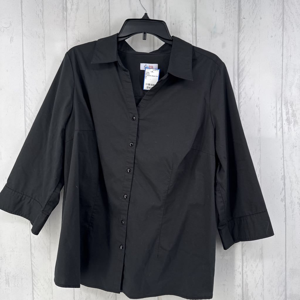 1X button down 3/4 slv top