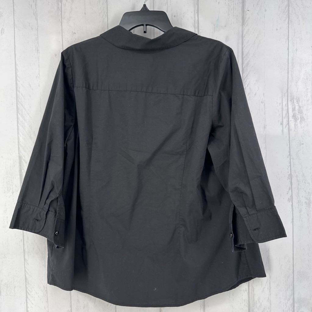 1X button down 3/4 slv top