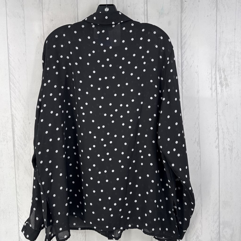 XL 2Pc polka dot l/s top & cami set