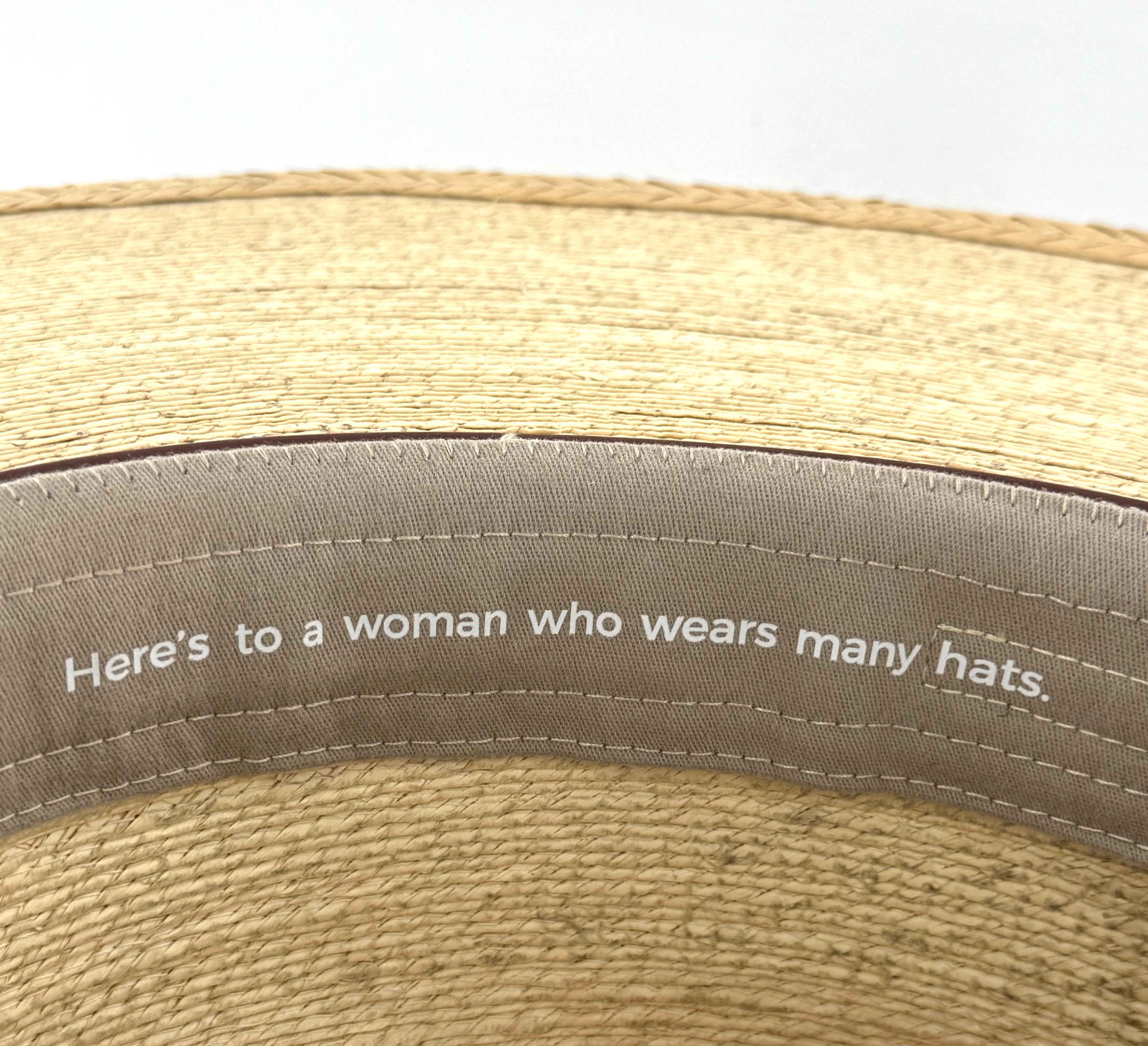 55/XS wide brim palm straw fedora hat