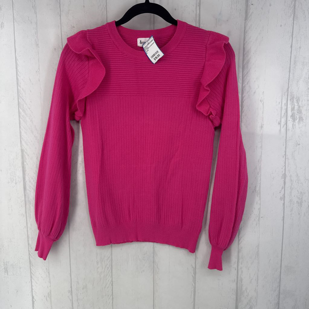 M ruffled crewneck sweater