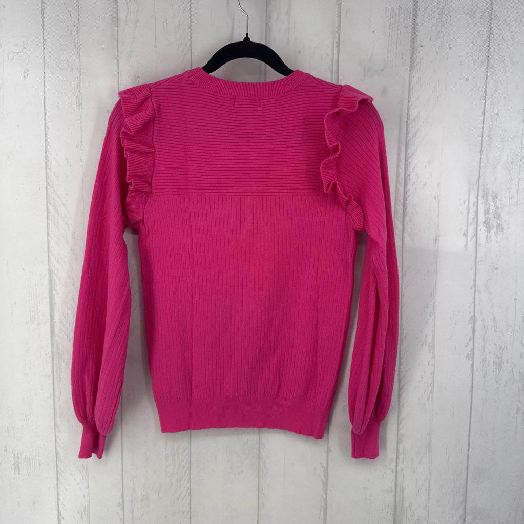 M ruffled crewneck sweater