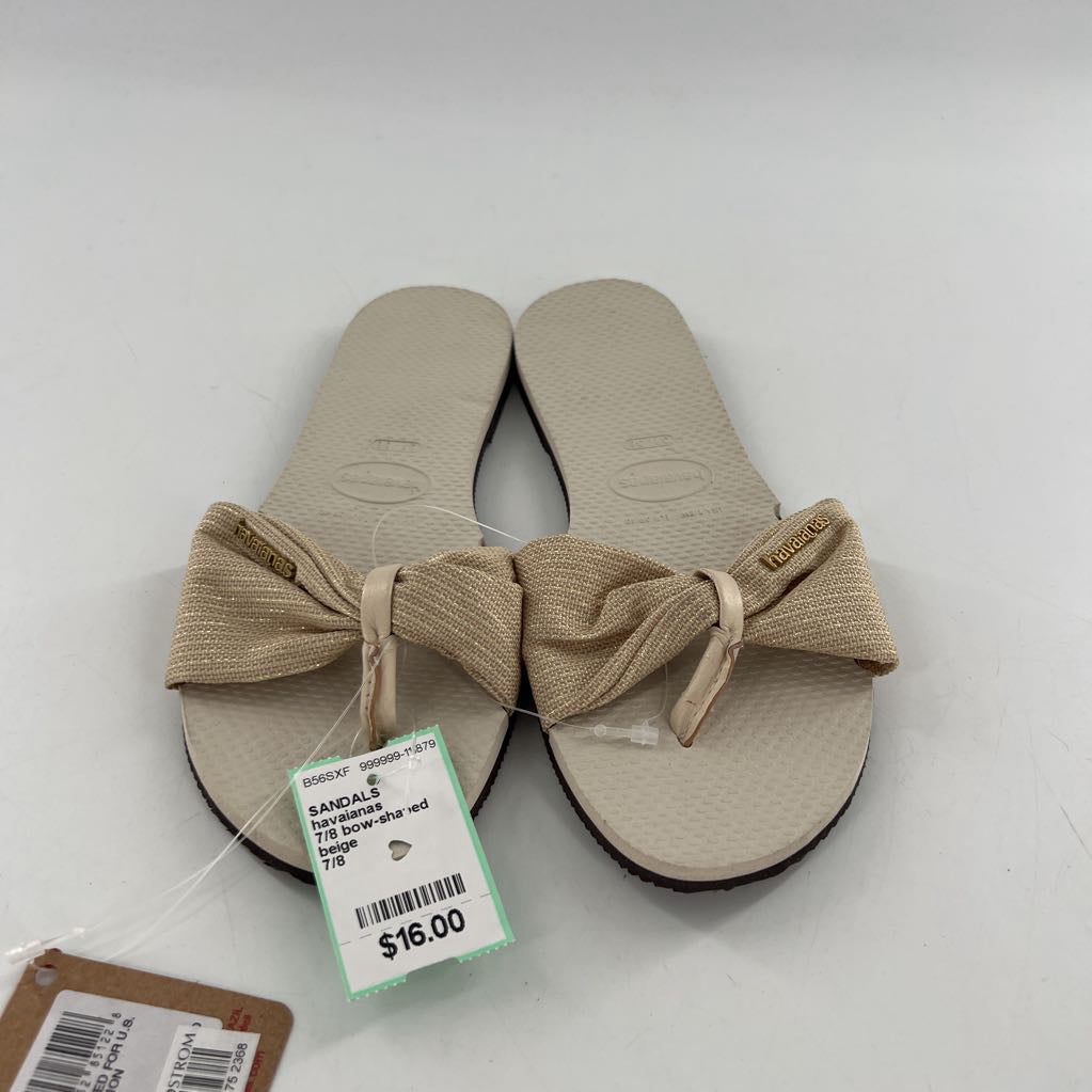 7/8 bow-shaped thong sandals