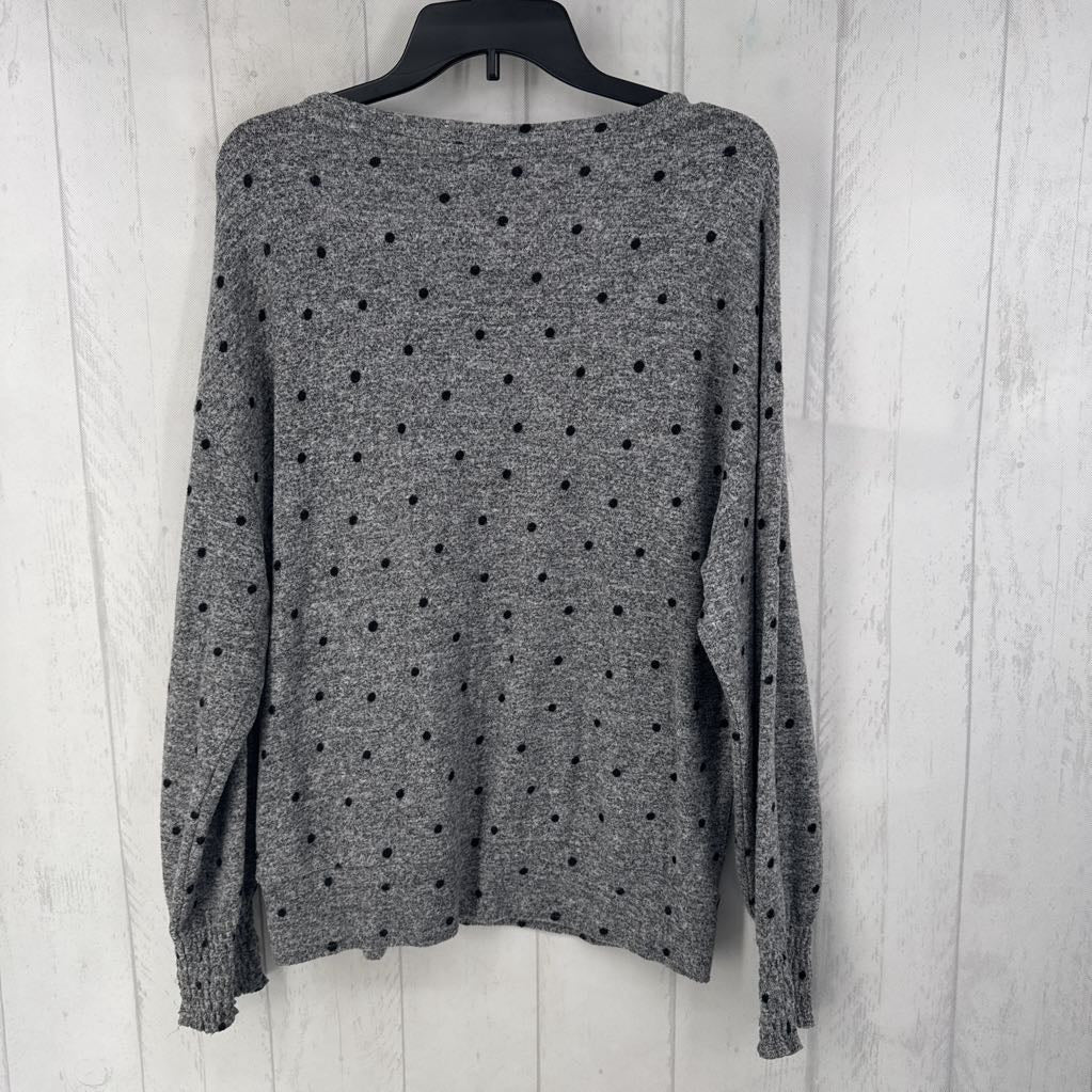 M polka dot drop shoulder top